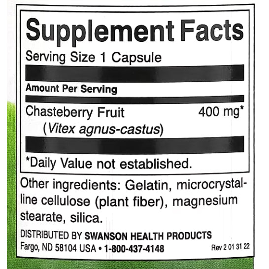 Swanson Ph | Swanson, Full Spectrum Chasteberry Fruit Dong Quai, Supports Hormone Cycle Production