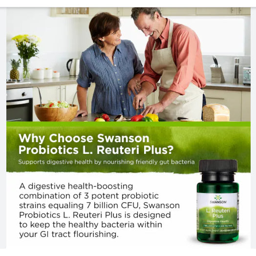 Swanson Ph | Swanson, L. Reuteri Plus, 30 Veggie EMBO Caps AP. Digestive HealthVegetarian