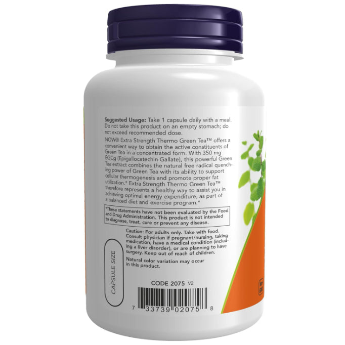 LowCostPH| NOW Foods, Thermo Green Tea, Extra Strength, 90 Veg Capsules