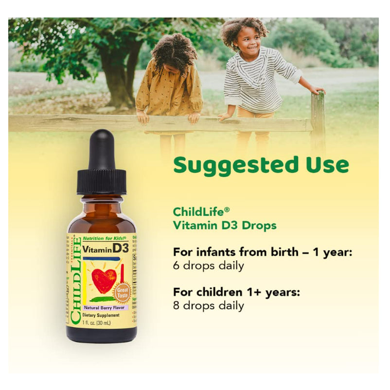 LowCostPH| CHILDLIFE ESSENTIALS Organic Vitamin D3 Liquid Drops, Natural Berry Flavor Gluten Free