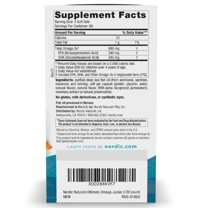 LowCostPh | Nordic Naturals, Ultimate Omega Junior, 6+, Strawberry, 680 mg, Complete Omega Junior