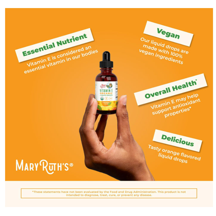 LowCostPH| MaryRuth's, Organic Vitamin E Liquid Drops, Orange, 2 fl oz (60 ml) 4years +