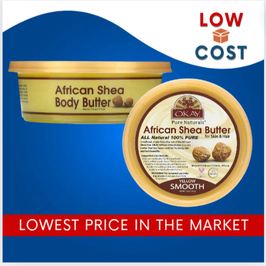 LowCostPH| Okay Pure Naturals, African Shea Body Butter, For Skin & Hair, 7.5 oz (212 g)