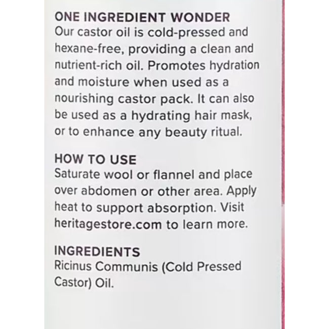LowCOstPH| Heritage Store, Castor Oil, Nourishing Treatment,  (237 ml)