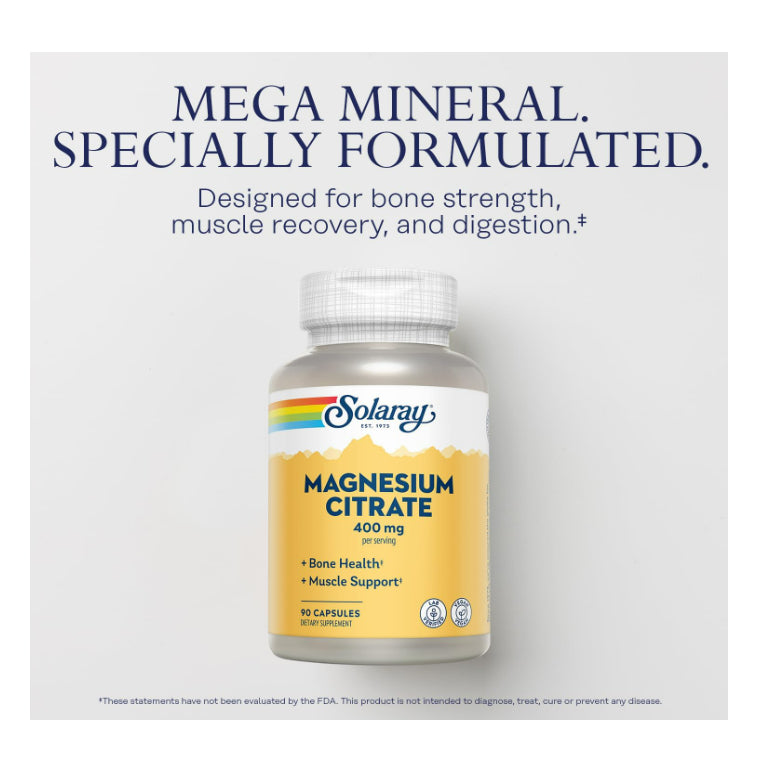 LowCostPH| Solaray, Magnesium Citrate, 400 mg, 90 | 180 VegCaps (133 mg per Capsule)