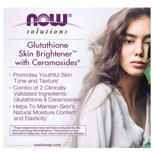 LowCost PH|  NOW Foods, Solutions, Glutathione Skin Brightener, 30 Veg Capsules