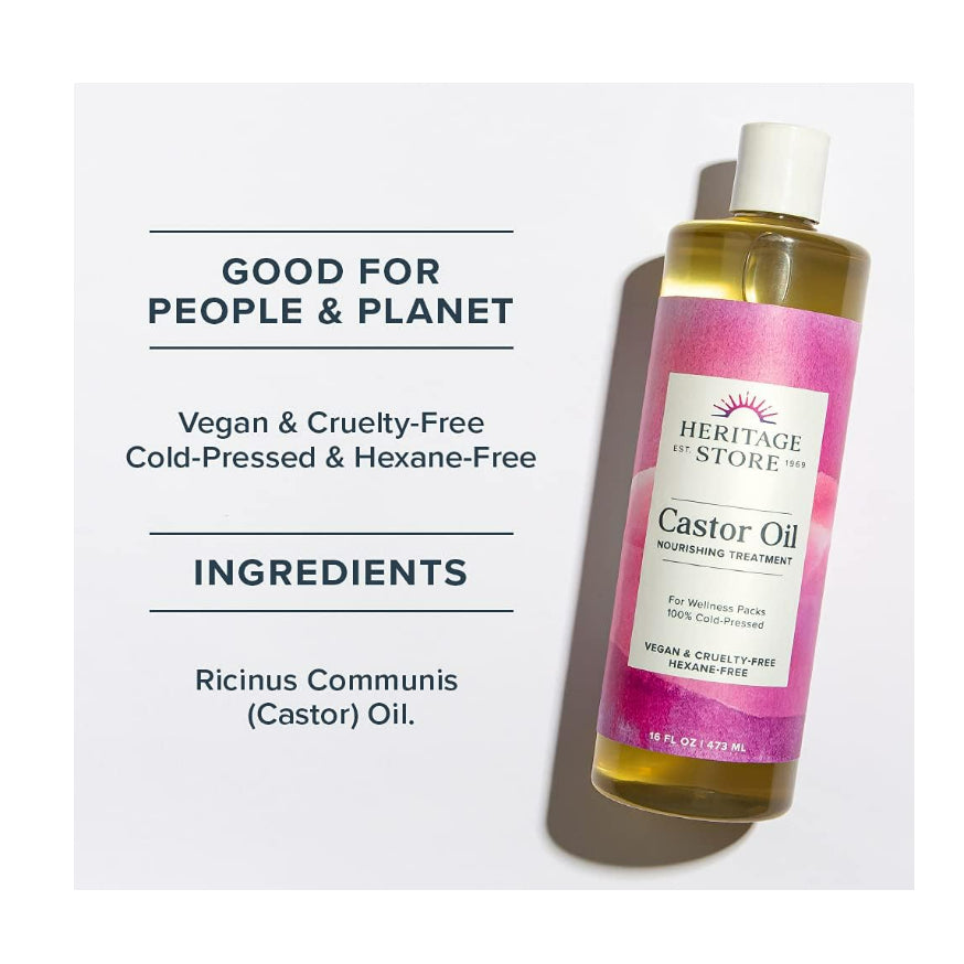 USAOnhand| Heritage Store, Castor Oil, Nourishing Treatment, 16 fl oz (473 ml) (59ml)