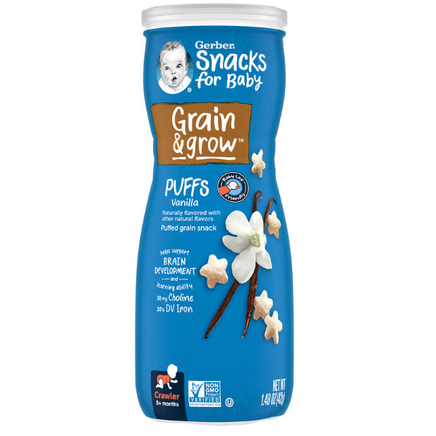 Little Sunshine | Gerbers Puffs, Puffed Grain Snack, 8+ Months,, 1.48 oz (42 g) Baby Snacks
