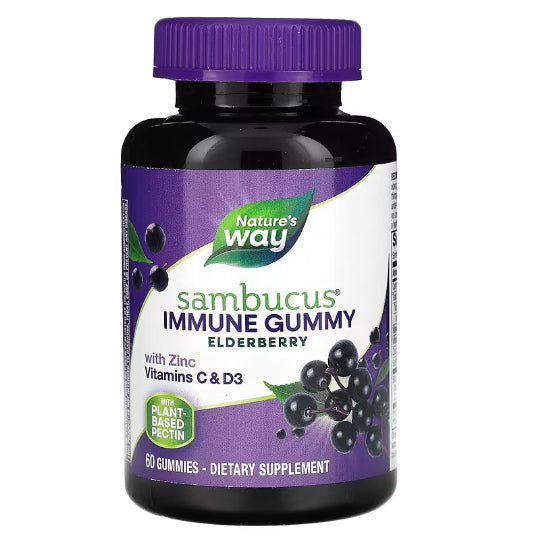 LowCostPh | Nature's Way, Sambucus Gummies, Standardized Elderberry, For Adult and Kids 60 Gummies