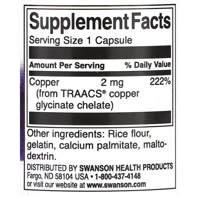 LowCostPH | Swanson, Albion Copper, 2 mg, 60 Capsules. Cellular Health, Amino Acid Chelate