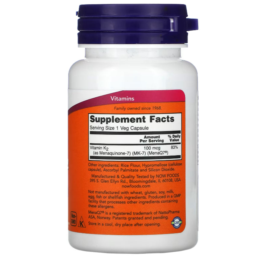 LowCostPH | Doctors Best, Now Foods,  MK-7 Vitamin K-2, 100 mcg, Extra Strength Bone Health MK7 K2