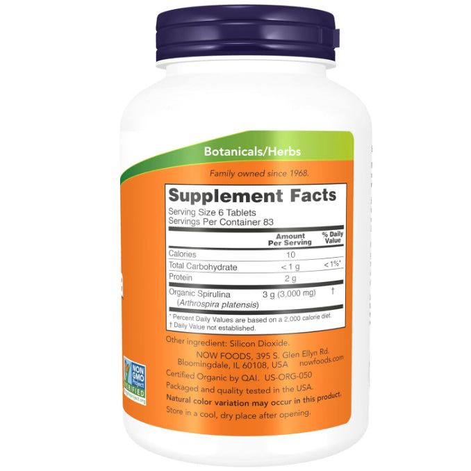 LowCostPH | Now Foods Certified Organic, Spirulina, 1,000 mg, 120 Tablets Whole Food Supplements.
