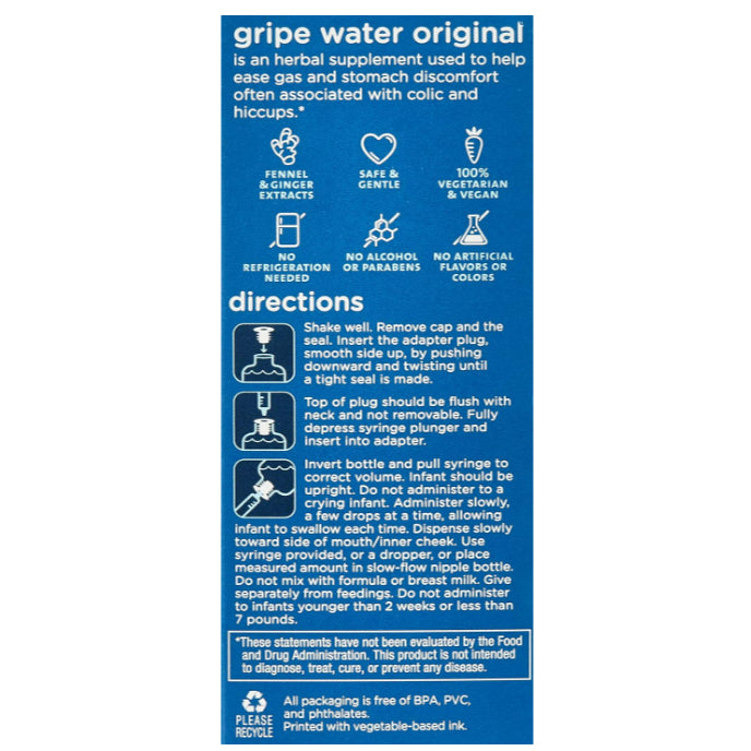 LowCostPH| Mommy's Bliss, Gripe Water, Original, Age 2 Weeks+, 4 fl oz (120 ml)