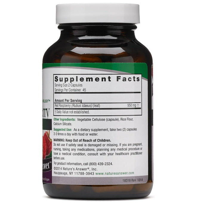 Lowcostph | Nature's Answer, Red Raspberry, 950 mg, 90 Vegetarian Capsules (475 mg per Capsule)