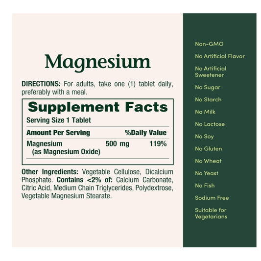 LowCostPH | Nature's Bounty Magnesium, 500 mg, 200 Coated Tablets