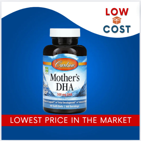 LowCostPH| Carlson, Mother's DHA, 500 mg, 60 Soft Gels