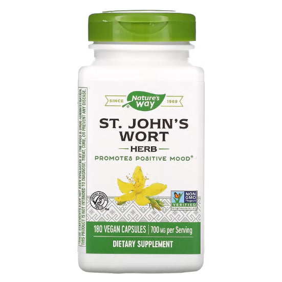 LowCostPh | Nature's Way, St. John's Wort Herb, 700 mg, 100| 180 Vegan Capsules (350 mg per Capsule)