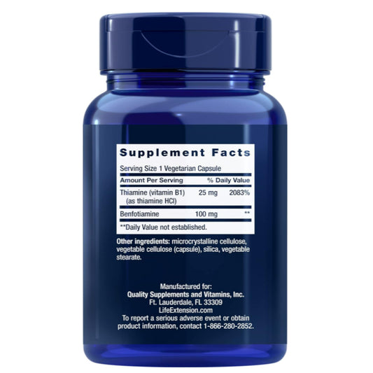 LowCostPH | Life Extension, Benfotiamine with Thiamine 100mg , Mega Benfotiamine 250mg