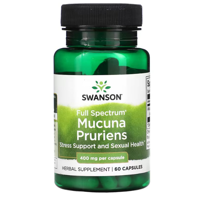 Swanson Ph | Swanson, Full Spectrum Mucuna Pruriens 400mg, Pruriens 350mg, Stress & Mood Support