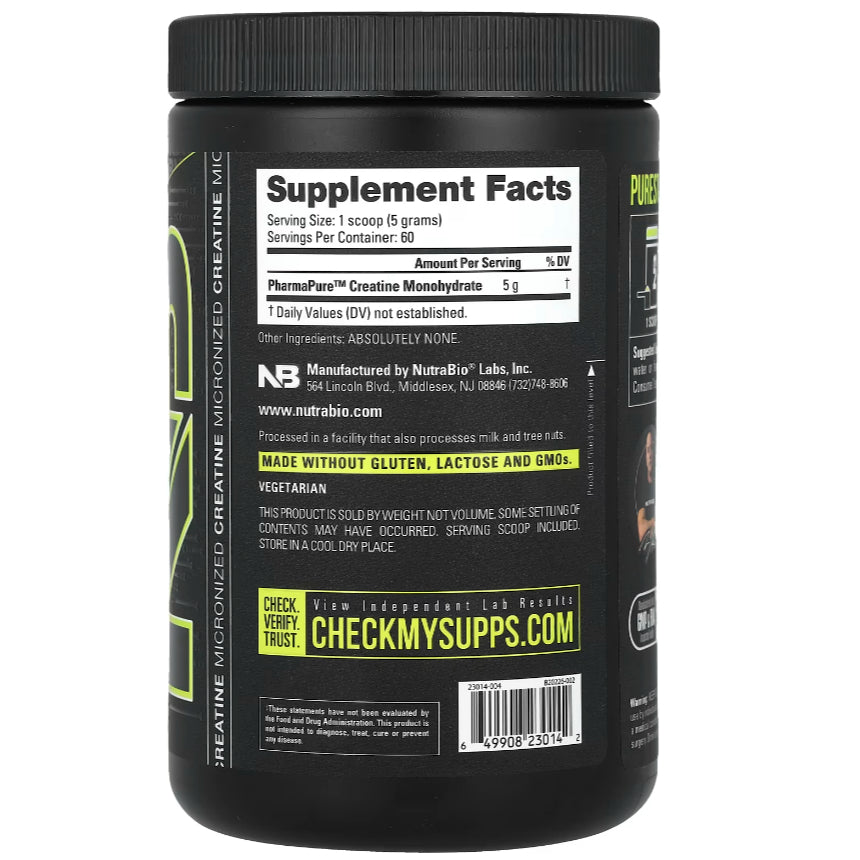 LowCostPH| NutraBio, Micronized Creatine Monohydrate, 10.6 oz (300 g)