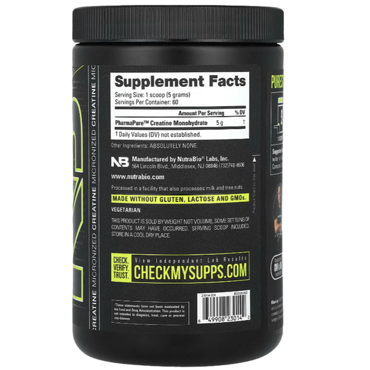 LowCostPH| NutraBio, Micronized Creatine Monohydrate, 10.6 oz (300 g)