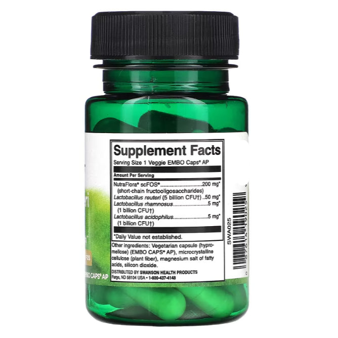 Swanson Ph | Swanson, L. Reuteri Plus, 30 Veggie EMBO Caps AP. Digestive HealthVegetarian
