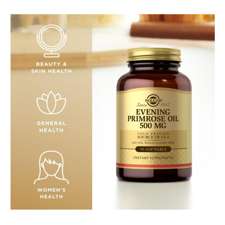 LowCostPh | Solgar, Evening Primrose Oil, 1,300 mg, 60ct | Evening Primrose Oil 500 mg, 180 Softgels