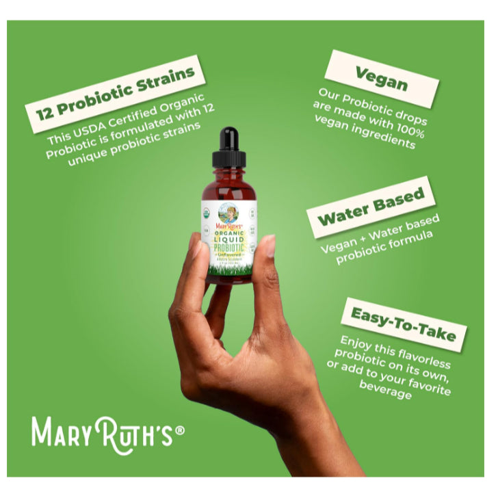 LowCOstPH| MaryRuth's, Organic Liquid Probiotic, Unflavored, 2 fl oz (60 ml) 1 year +