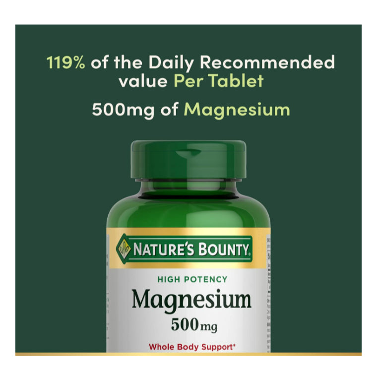 Low Cost PH | Nature's Bounty Magnesium, 500 mg, 200 Coated Tablets