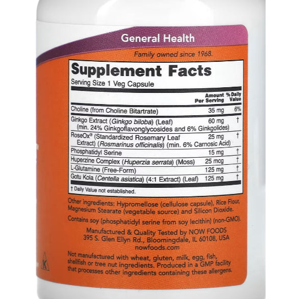 LowCostPH | Now Foods, Brain Attention Brain Elevate Cognitive Support