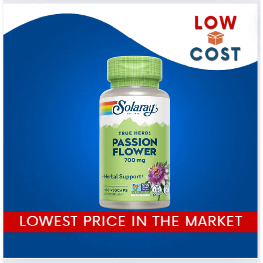 LowCost PH| Solaray, True Herbs, Passion Flower, 700 mg, 100 VegCaps (350 mg per Capsule)