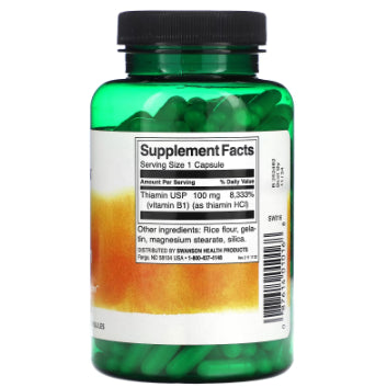 Lowcostph | Swanson, B1, Thiamin, 100 mg, 250 Capsules