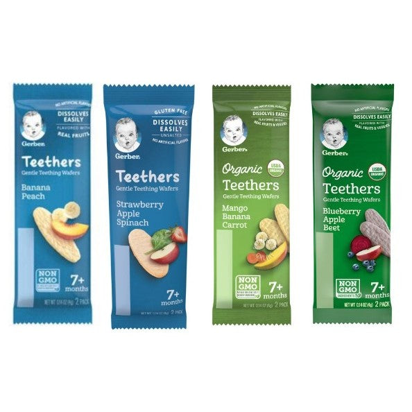 Low Cost PH | Gerbers Teethers Snacks for Baby, Gentle Teething Wafers, 7+ months, 12 Packs