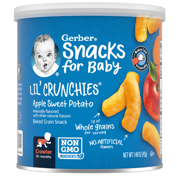 LittleSunshine | Gerbers, Snacks for Baby, Lil' Crunchies, Baked Grain Snack, Wheels 8+Months,(42 g)