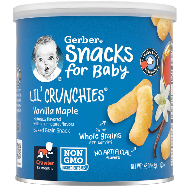 LittleSunshine | Gerbers, Snacks for Baby, Lil' Crunchies, Baked Grain Snack, Wheels 8+Months,(42 g)