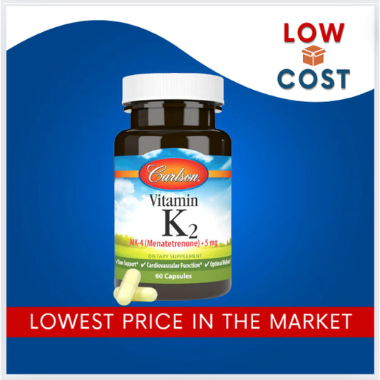 LowCostPh | Carlson, Vitamin K2, 5 mg, 60 Capsules, Bone Support, Cardiovascular Function