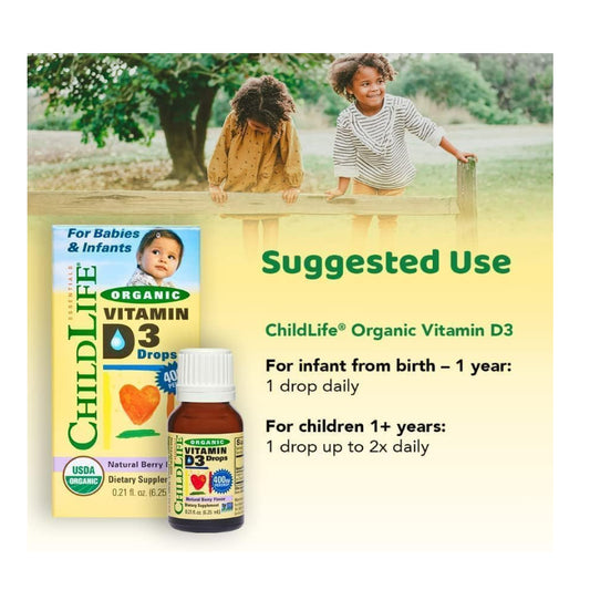 LowCostPH| CHILDLIFE ESSENTIALS Organic Vitamin D3 Liquid Drops, Natural Berry Flavor Gluten Free