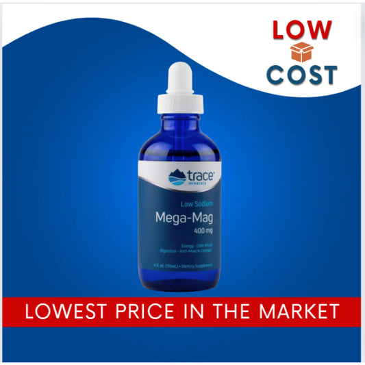LowCostPH| Trace Minerals ®, Low Sodium Mega-Mag, 400 mg, 4 fl oz (118 ml)