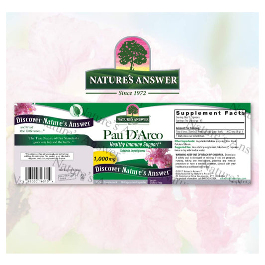 LowCostPh | Nature's Answer, Pau D'Arco, 1,000 mg, 90 Vegetarian Capsules (500 mg per Capsule)