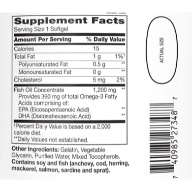 LowCostPH | 21st Century, Fish Oil, 1,000 mg 60/120/300 Softgels, 1,200 mg
