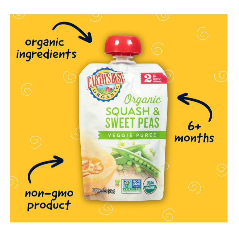 LowCostPh | Earth's Best, Organic Veggie Puree, 6+ Months, 3.5 oz (99 g)