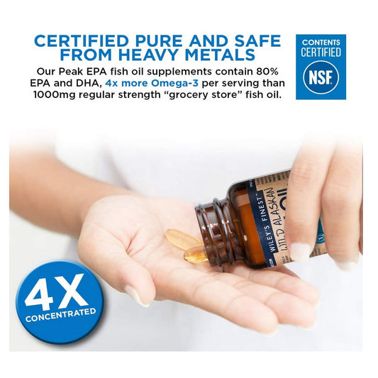 Lowcostph | Wiley's Finest, Wild Alaskan Fish Oil, Peak EPA, 1,250 mg, 120 Fish Softgels