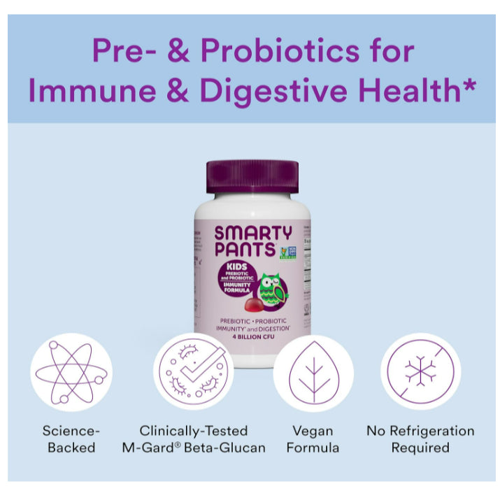 LowCost PH| SmartyPants, Kids Prebiotic and Probiotic, Immunity Formula, Vegan Grape, 4 Billion CFU