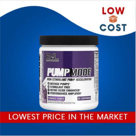LowCostPH| EVLution Nutrition, PumpMode, Non-Stimulant Pump Accelerator, Furious Grape, 6.14 oz