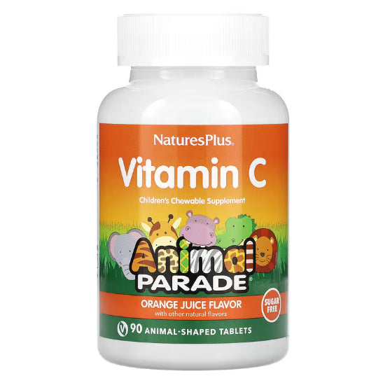 LowCostPh | NaturesPlus, Animal Parade, Kid Greenz, Vitamin C, Orange Juice, 90 Animal-Shaped Tablet