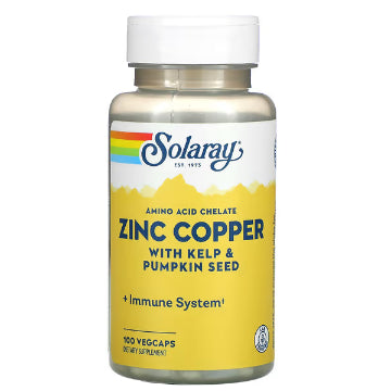 LowCostPh | Solaray, Optizinc, 30 mg, Zinc Copper with Kelp & Pumpkin Seed, Bio, Citrate, Copper,