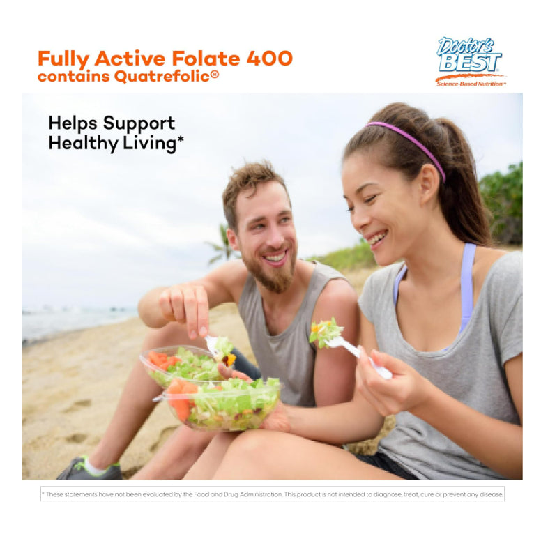 LowCostPH| Doctor's Best Fully Active Folate with Quatrefolic NonGMO Vegan Gluten Free 400 mcg