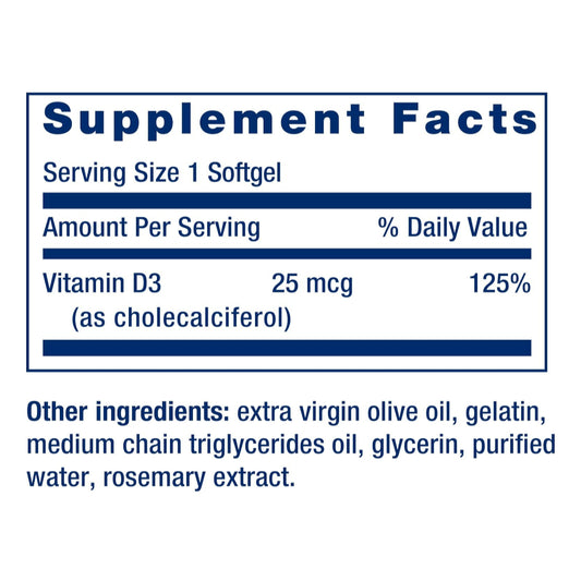LowCostPH | Life Extension Vitamin D3 125mcg, 175mcg, 25mcg, with Sea iodine