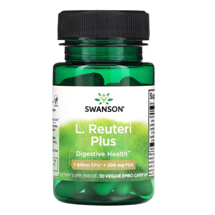 Swanson Ph | Swanson, L. Reuteri Plus, 30 Veggie EMBO Caps AP. Digestive HealthVegetarian