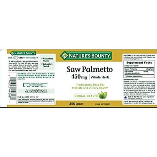 Nature's Bounty, Saw Palmetto, 450 mg